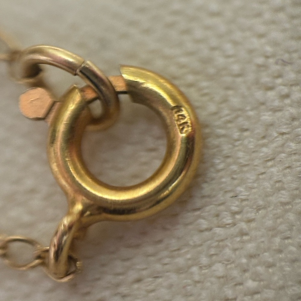 Vintage 14k Gold Heart Basket Pearl Necklace - Picture 5 of 6